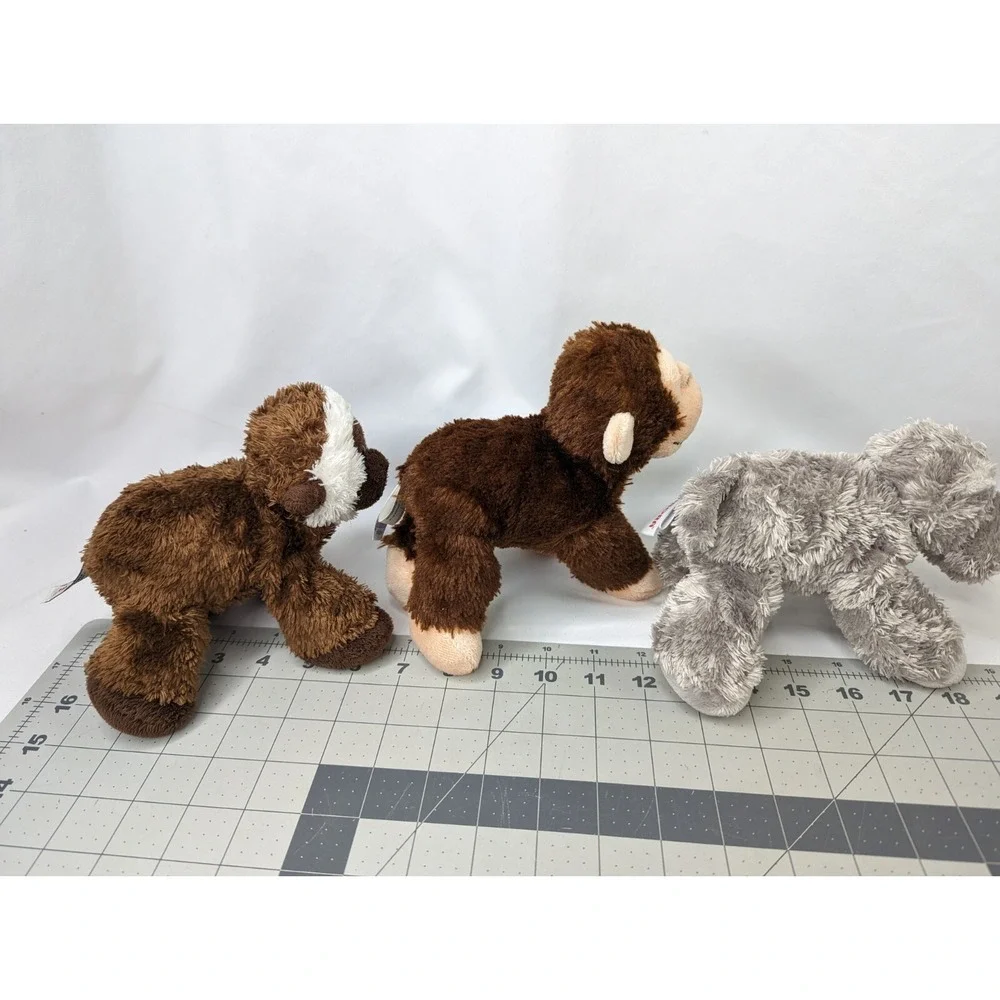 Aurora Monkey Chimp Hippo Plush‎ Lot 6 7 Inch Brown Gray Stuffed Animal Toy